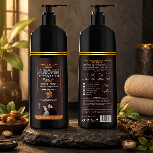 Argan Speedy Hair Color Shampoo – Dark Brown | Pack of 2