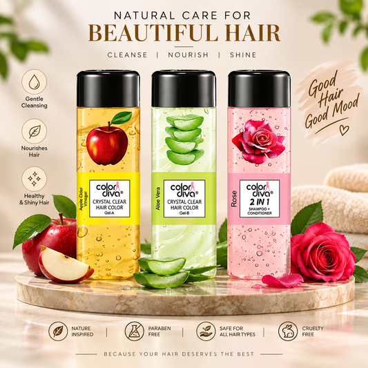 Color Diva Crystal Clear Amonia Free Hair Color Gel, 300Ml Black