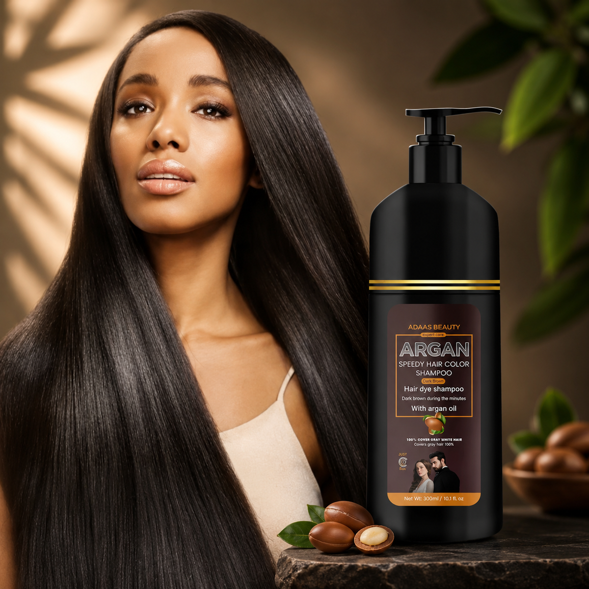 Argan Speedy Hair Color Shampoo – Dark Brown | Pack of 2