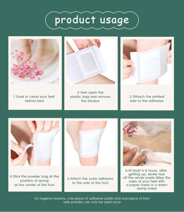 100% Herbal & Gentle Ingredient Detox Foot Pads Pack of 20